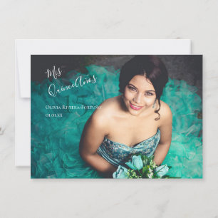 Elegant Quinceanera 15th Birthday Quince Photo Invitation