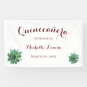 Elegant Quinceanera Birthday Party Banner