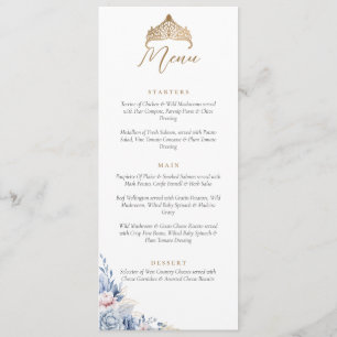 Elegant Quinceanera Gold Tiara Floral menu