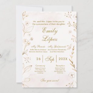 Elegant quinceañera invitation