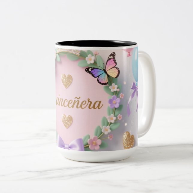 Elegant Quinceañera Mug – Sweet 15 Birthday Gift  (Front Right)