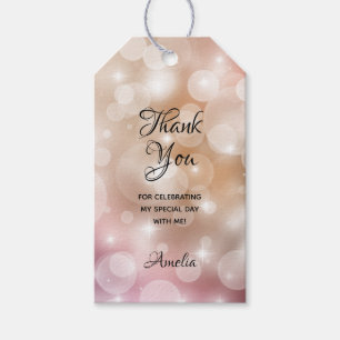Elegant Quinceañera Pink Blush Favour Gift Tags