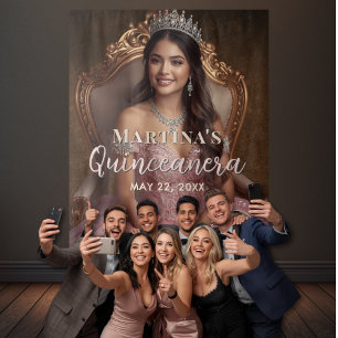 Elegant Quinceañera Tapestry Photo Backdrop