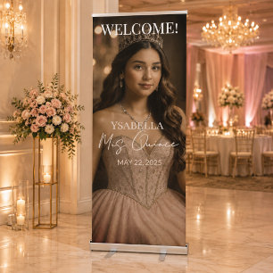 Elegant Quinceañera Welcome Banner