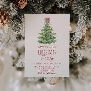 Elegant Quirky Colourful Christmas Bow Tree Party Invitation