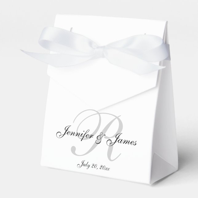 Elegant R Monogram | Wedding Favour Boxes (Front Side)
