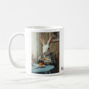 Elegant Rabbit at Tea Time Coffee Mug