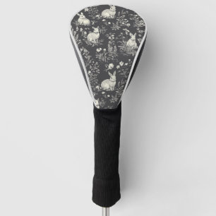 Elegant Rabbit Toile Floral Vintage Pattern (3) Golf Head Cover