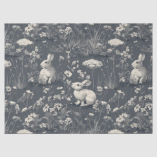 Elegant Rabbit Toile Floral Vintage Pattern (6) Tissue Paper