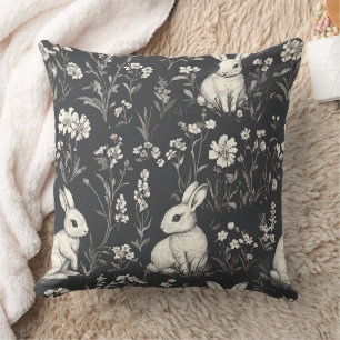 Elegant Rabbit Toile Floral Vintage Pattern Cushion