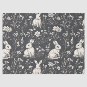 Elegant Rabbit Toile Floral Vintage Pattern Tissue Paper