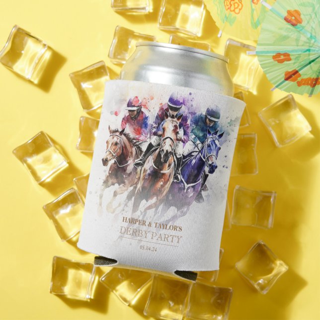 Elegant Race Horse Derby Party Equestrian Can Cooler (In Situ Summer)