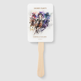 Elegant Race Horse Derby Party Equestrian Hand Fan