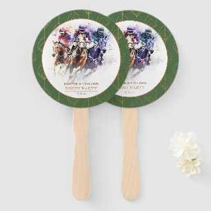 Elegant Race Horse Derby Party Equestrian Hand Fan