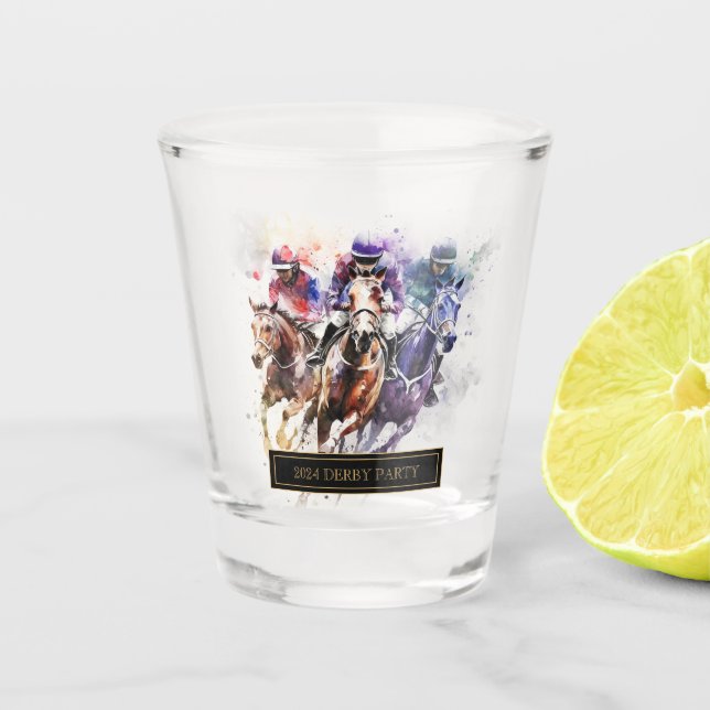 Elegant Race Horse Derby Party Equestrian Shot Gla Shot Glass (Front)