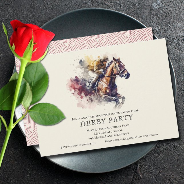 Elegant Race Horse Derby Party Invitation (Creator Uploaded)
