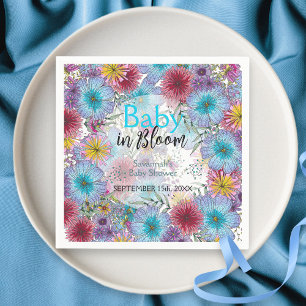 Elegant Radiant Bohemian Flowers Baby in Bloom  Napkin