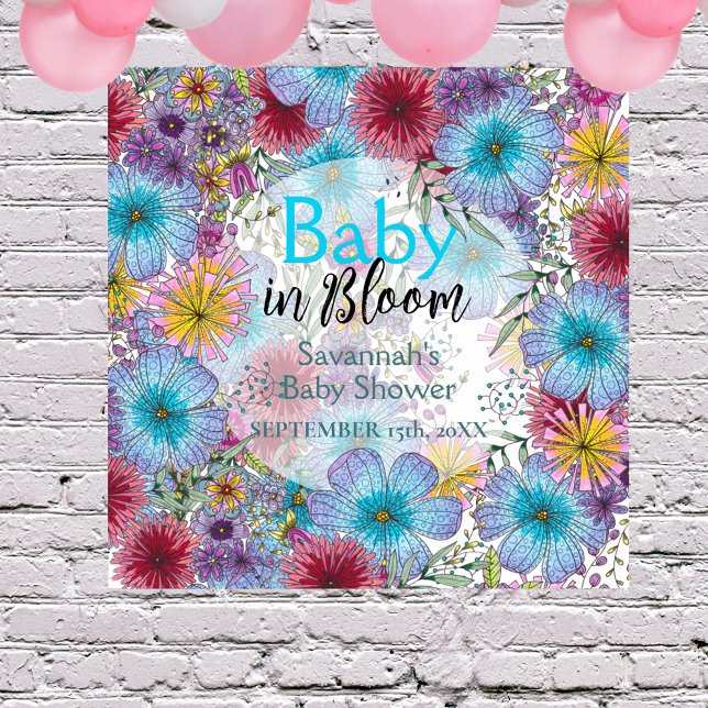 Elegant Radiant Bohemian Flowers Baby in Bloom Poster (Creator Uploaded)
