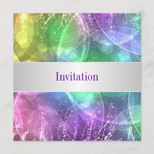 Elegant Rainbow Bubbles 12 Special Birthday Event Invitation