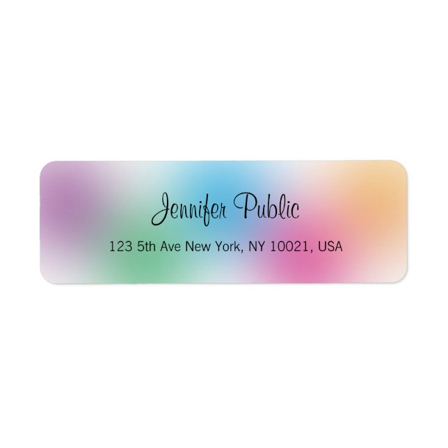 Elegant Rainbow Colours Modern Handwritten Templat (Front)