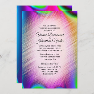 Elegant Rainbow Colours Wedding Invitations