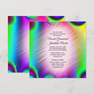Elegant Rainbow Colours Wedding Invitations