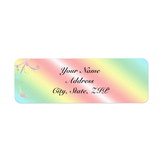 Elegant Rainbow Floral Mrs Return Address (Front)