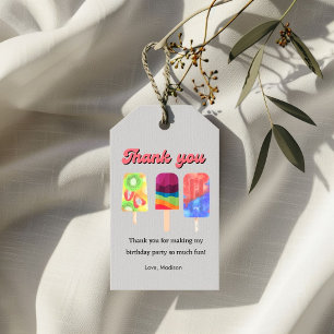 Elegant rainbow ice pops baby Shower thank you   Gift Tags