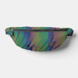 Elegant Rainbow Iridescent Abstract Gold Glitter Bum Bags