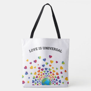 Elegant Rainbow of Hearts Design Tote Bag