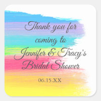 Elegant Rainbow Personalised Lesbian Bridal Shower