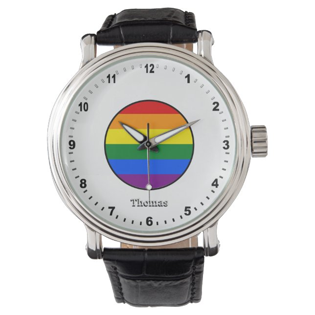 Elegant Rainbow Watch & Rainbow Pride colours (Front)