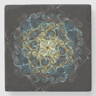 Elegant Raindrops Patterned Stone Coaster