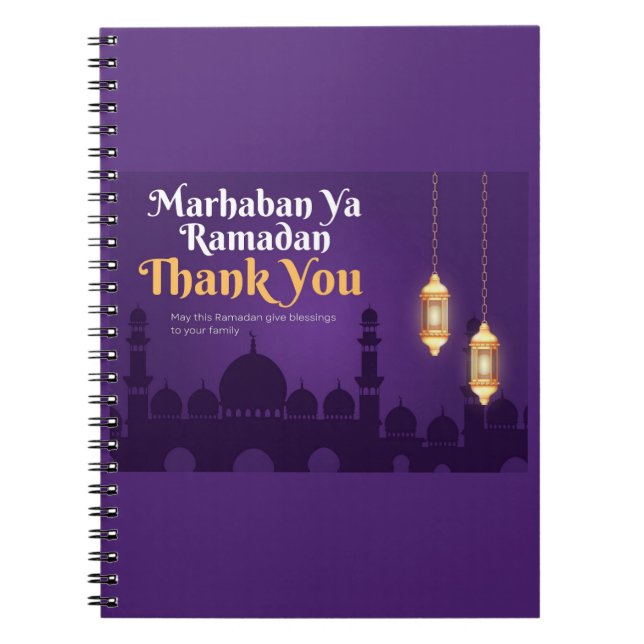 Elegant Ramadan Greetings- Gold Ramadan Kareem Notebook (Front)