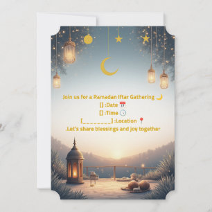 Elegant Ramadan Iftar Invitation 🌙 Gold & Navy Is