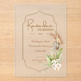 Elegant Ramadan Mubarak Frosted Greeting Card Acrylic Invitations