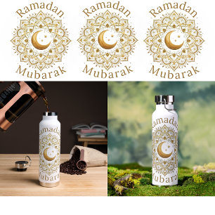 Elegant Ramadan Mubarak Islamic Bottle Art