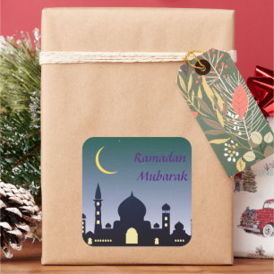 Elegant Ramadan Mubarak Islamic Design Square Sticker