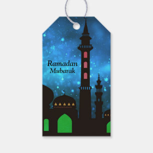 Elegant Ramadan Mubarak Islamic Masjid Design Gift Tags