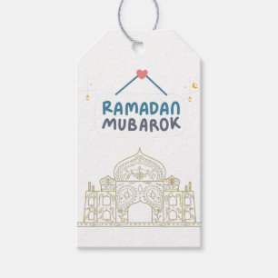 Elegant Ramadan Mubarak Islamic Masjid Design Gift Tags