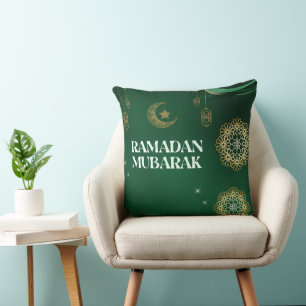 Elegant Ramadan Mubarak Throw Pillow