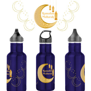 Elegant Ramadan Mubarak Water Bottle Art