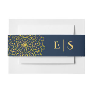 Elegant Rangoli Indian Wedding  Invitation Belly Band