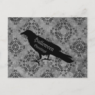 Elegant raven greetings postcard