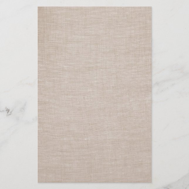 Elegant Raw Linen Minimalistic Stationery (Front)