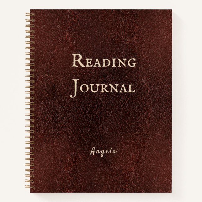 Elegant Reading Journal Personalised Notebook (Front)