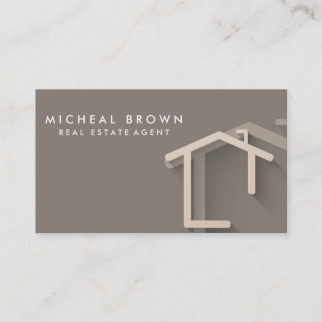 Elegant Real Estate Agent Business Card (Front)