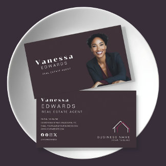 Elegant Real Estate Agent Photo  Business Card