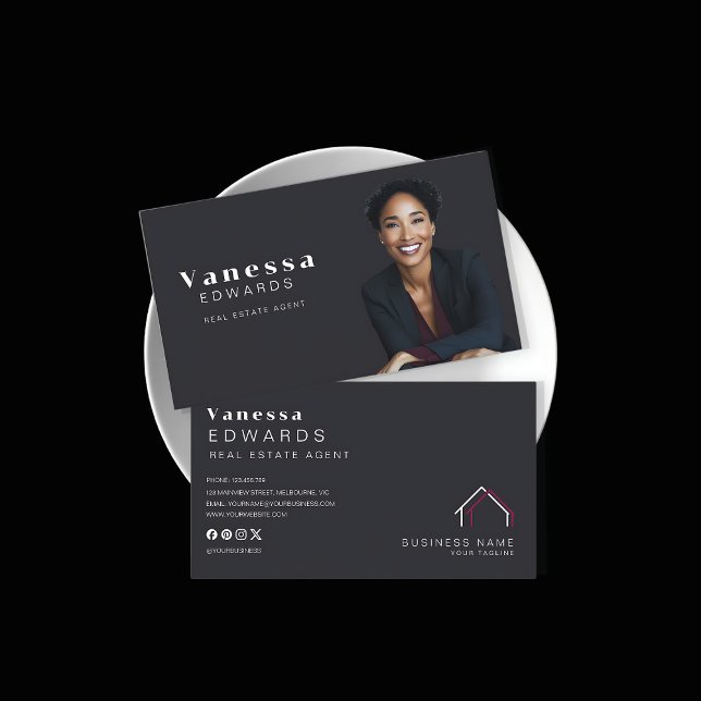 Elegant Real Estate Agent Photo  Business Card (Creator Uploaded)