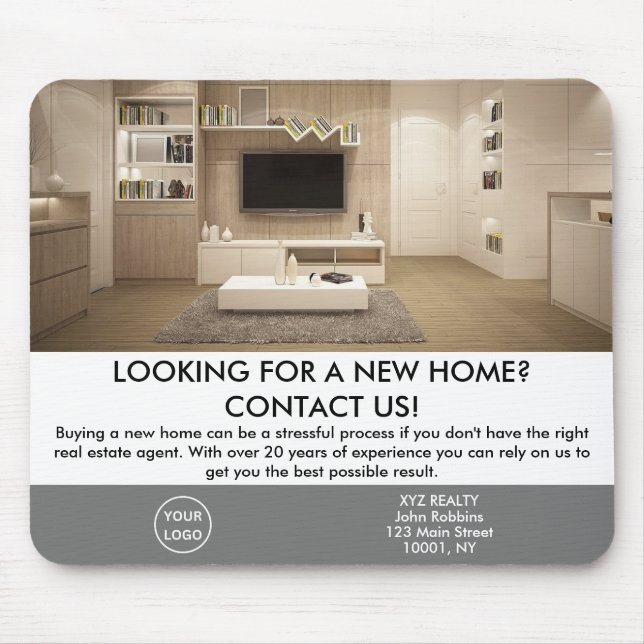 Elegant Real Estate Agent Promotional Custom  Mouse Mat (Front)